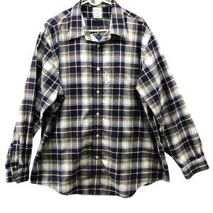 Brooks Brother Regent Shirt Mens XXL Long Sleeve Original Polo Blue Plaid